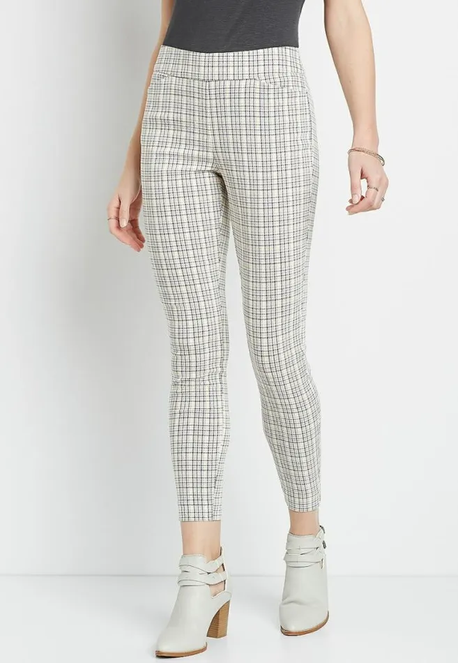 Women Plaid Bengaline Skinny Ankle Pant Maurices Bottoms