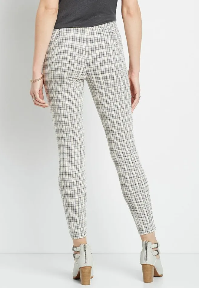 Women Plaid Bengaline Skinny Ankle Pant Maurices Bottoms