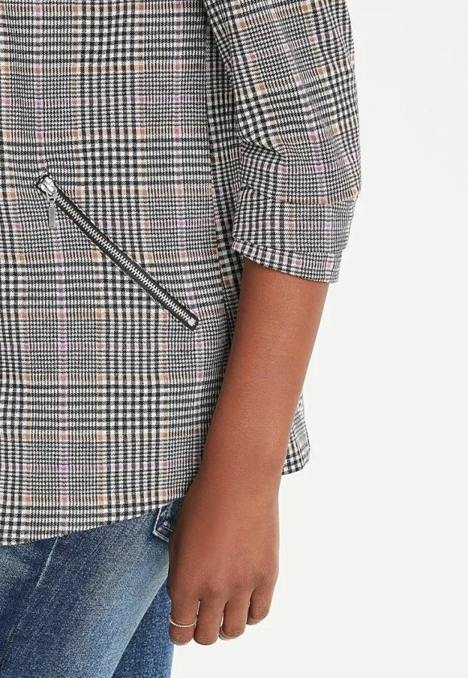Women Plaid Open Front Blazer Maurices Tops