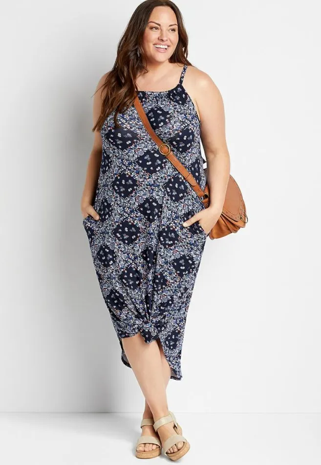 Women Plus Size 247 Blue Printed Halter Neck Maxi Dress Maurices Plus Dresses and Jumpsuits Women Plus Size 247 Blue Printed Halter Neck Maxi Dress Maurices Plus Dresses and Jumpsuits