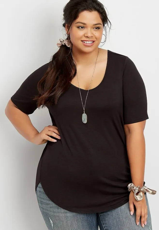 Women Plus Size 247 Flawless Solid Tunic Tee Maurices Plus Tops