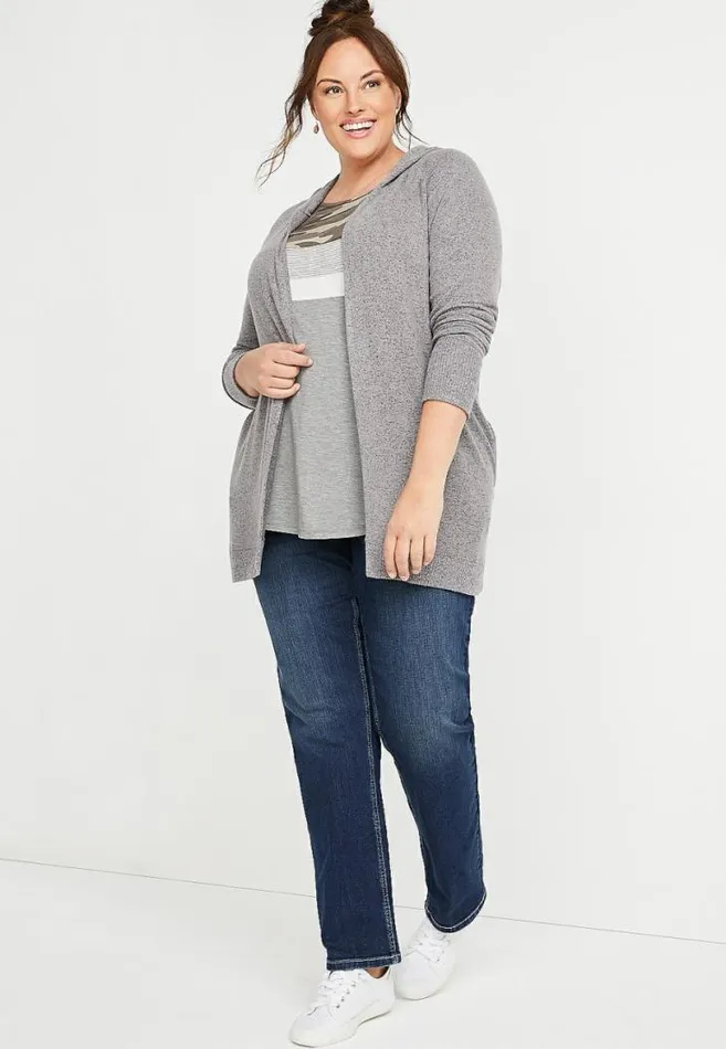 Women Plus Size 247 Gray Camo Striped Tank Top Maurices Plus Tops
