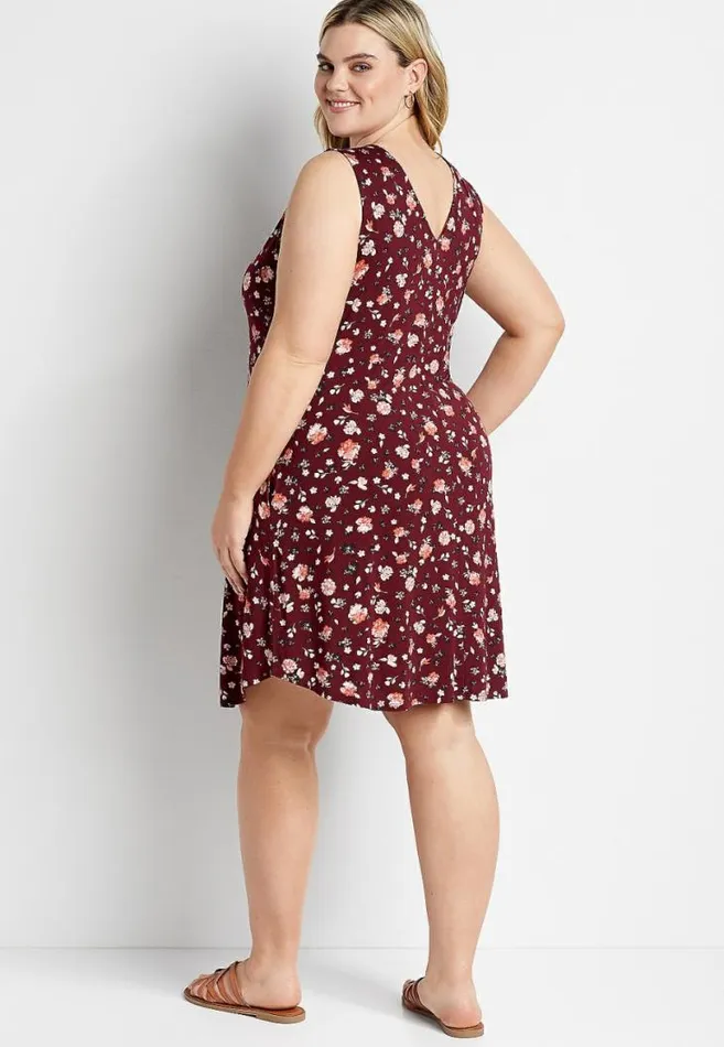 Women Plus Size 247 Red Floral Shift Dress Maurices Plus Dresses and Jumpsuits