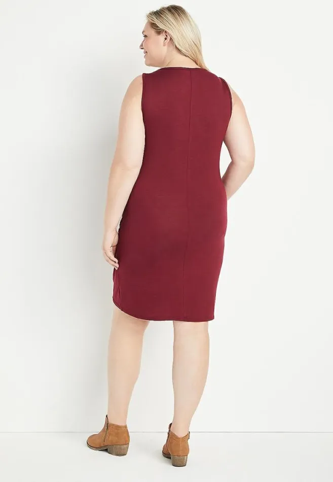 Women Plus Size 247 Ruched Mini Sheath Dress Maurices Plus Dresses and Jumpsuits