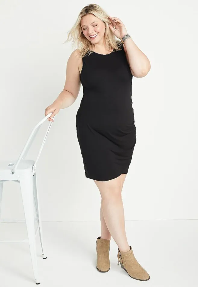 Women Plus Size 247 Ruched Mini Sheath Dress Maurices Plus Dresses and Jumpsuits