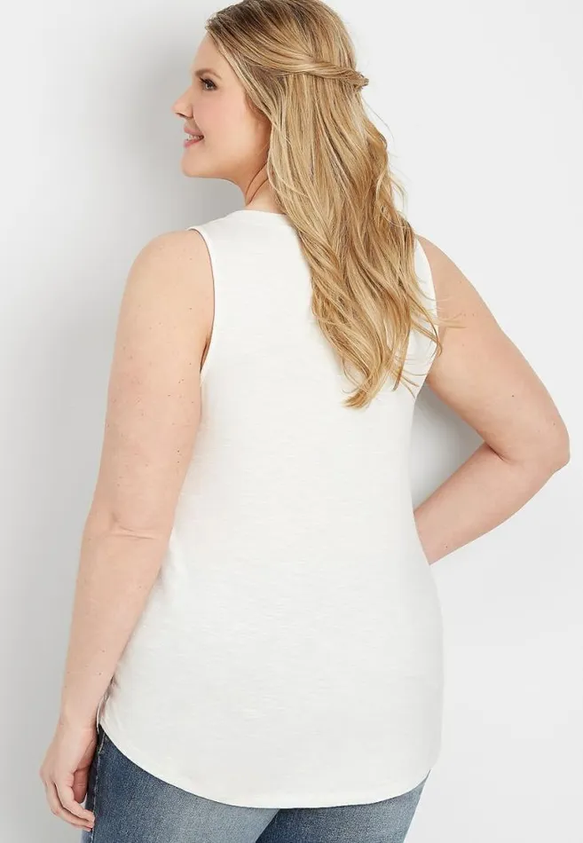 Women Plus Size 247 Solid VNeck Tank Maurices Plus Tops