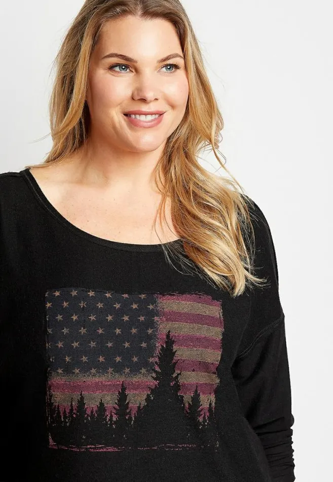 Women Plus Size Americana Pullover Maurices Plus Tops