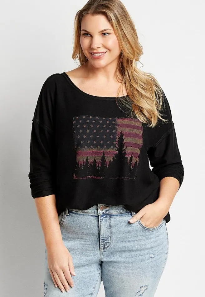 Women Plus Size Americana Pullover Maurices Plus Tops