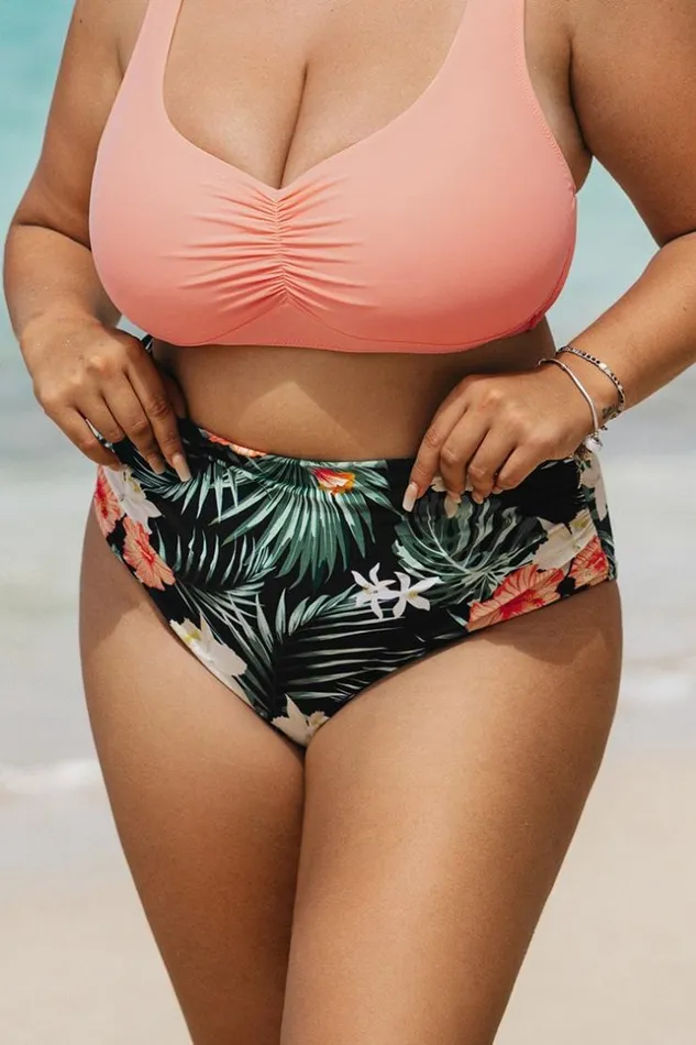 Women Plus Size and Curve Bikinis Cupshe Diamond Floral High Waist Plus Size Bikini Bottom Multicolor Women Plus Size and Curve Bikinis Cupshe Diamond Floral High Waist Plus Size Bikini Bottom Multicolor