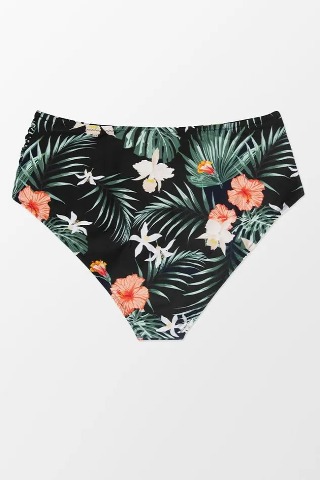 Women Plus Size and Curve Bikinis Cupshe Diamond Floral High Waist Plus Size Bikini Bottom Multicolor