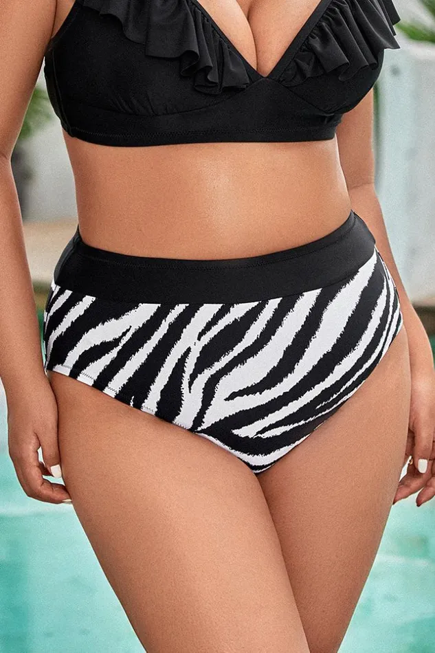 Women Plus Size and Curve Bikinis Cupshe Joelle Zebra Striped High Waist Plus Size Bikini Bottom Blackwhite Women Plus Size and Curve Bikinis Cupshe Joelle Zebra Striped High Waist Plus Size Bikini Bottom Blackwhite