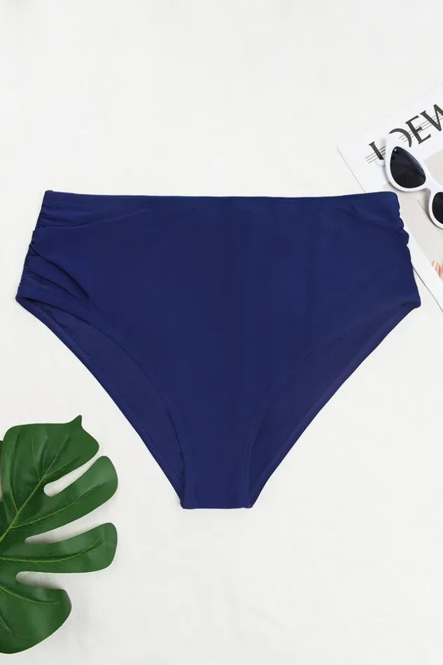Women Plus Size and Curve Bikinis Cupshe Seaside Holiday Side Shirred High Waist Plus Size Bikini Bottom Navy Women Plus Size and Curve Bikinis Cupshe Seaside Holiday Side Shirred High Waist Plus Size Bikini Bottom Navy