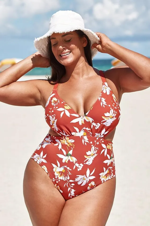 Women Plus Size and Curve Swimsuits Cupshe Jasmin Floral Cut Out Plus Size One Piece Swimsuit Multicolor Women Plus Size and Curve Swimsuits Cupshe Jasmin Floral Cut Out Plus Size One Piece Swimsuit Multicolor
