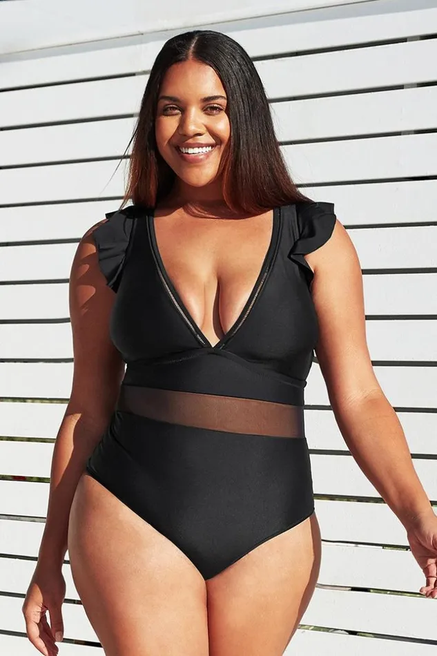 Women Plus Size and Curve Swimsuits Cupshe Ruffle Plunge V Neck Plus Size One Piece Swimsuit Black Women Plus Size and Curve Swimsuits Cupshe Ruffle Plunge V Neck Plus Size One Piece Swimsuit Black