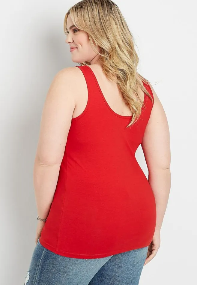Women Plus Size Basic Scoop Neck Tank Top Maurices Plus Tops
