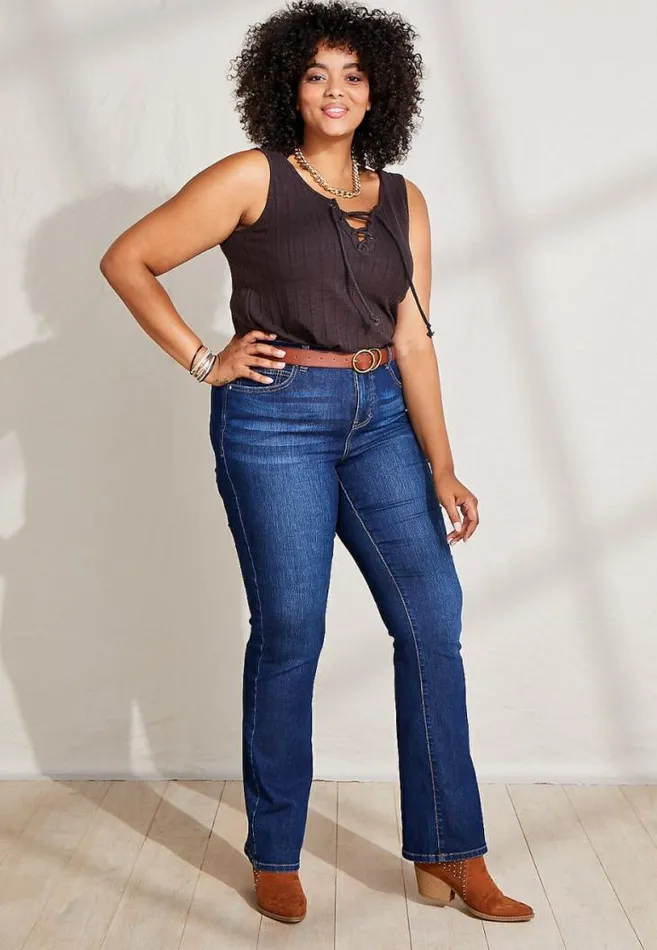 Women Plus Size Everflex High Rise Dark Wash Baby Bootcut Jean Maurices Plus Jeans Women Plus Size Everflex High Rise Dark Wash Baby Bootcut Jean Maurices Plus Jeans