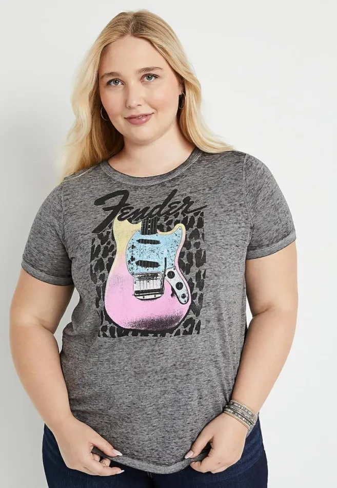 Women Plus Size Fender Graphic Tee Maurices Plus Tops