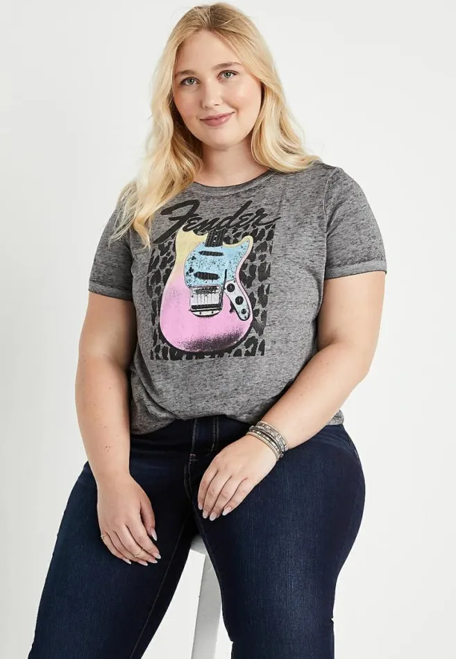 Women Plus Size Fender Graphic Tee Maurices Plus Tops