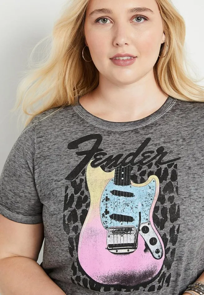 Women Plus Size Fender Graphic Tee Maurices Plus Tops
