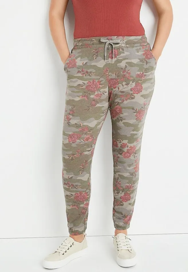 Women Plus Size Floral Jogger Pant Maurices Plus Bottoms
