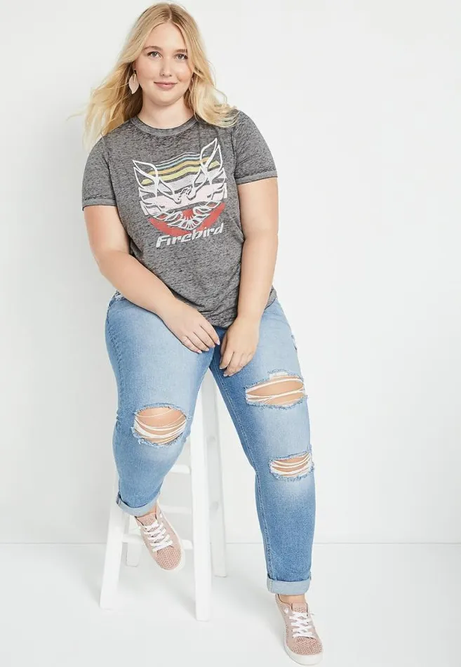 Women Plus Size Gray Firebird Graphic Tee Maurices Plus Tops