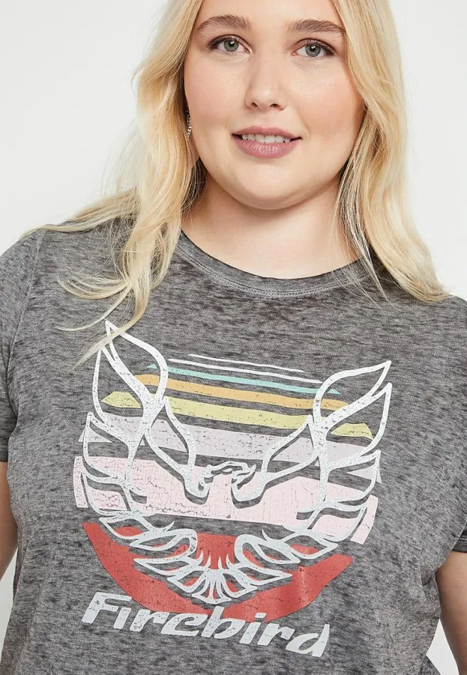 Women Plus Size Gray Firebird Graphic Tee Maurices Plus Tops