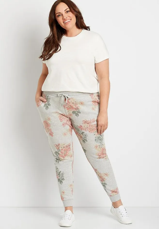 Women Plus Size Gray Jogger Pant Maurices Plus Bottoms