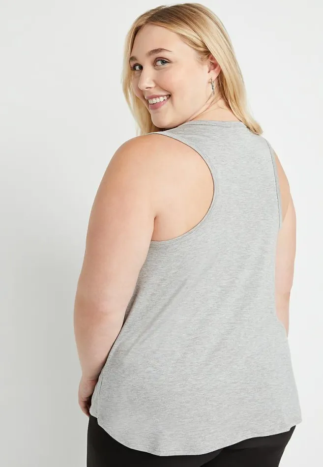 Women Plus Size Gray Sunshine Graphic Tank Top Maurices Plus Tops