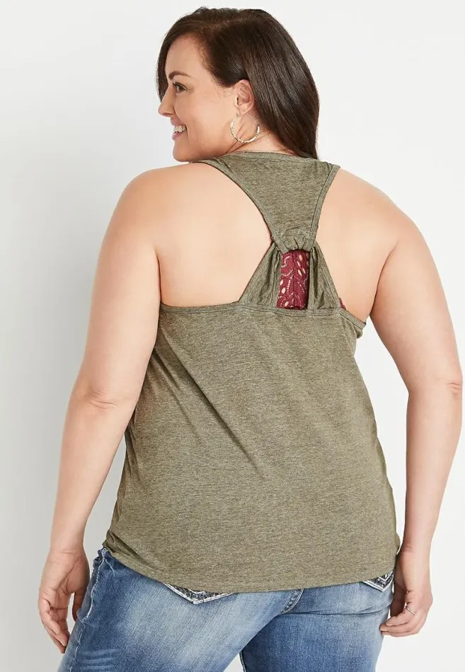 Women Plus Size Green Road Trip Graphic Tank Top Maurices Plus Tops