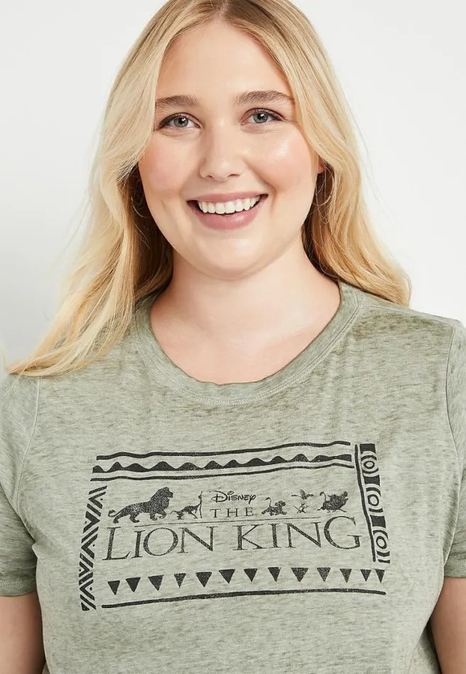 Women Plus Size Green The Lion King Graphic Tee Maurices Plus Tops