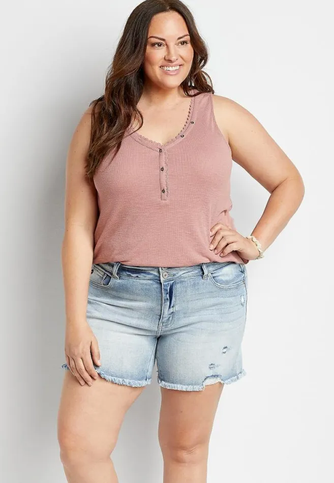 Women Plus Size Kancan High Rise Medium Wash Ripped 6In Short Maurices Plus Bottoms Women Plus Size Kancan High Rise Medium Wash Ripped 6In Short Maurices Plus Bottoms