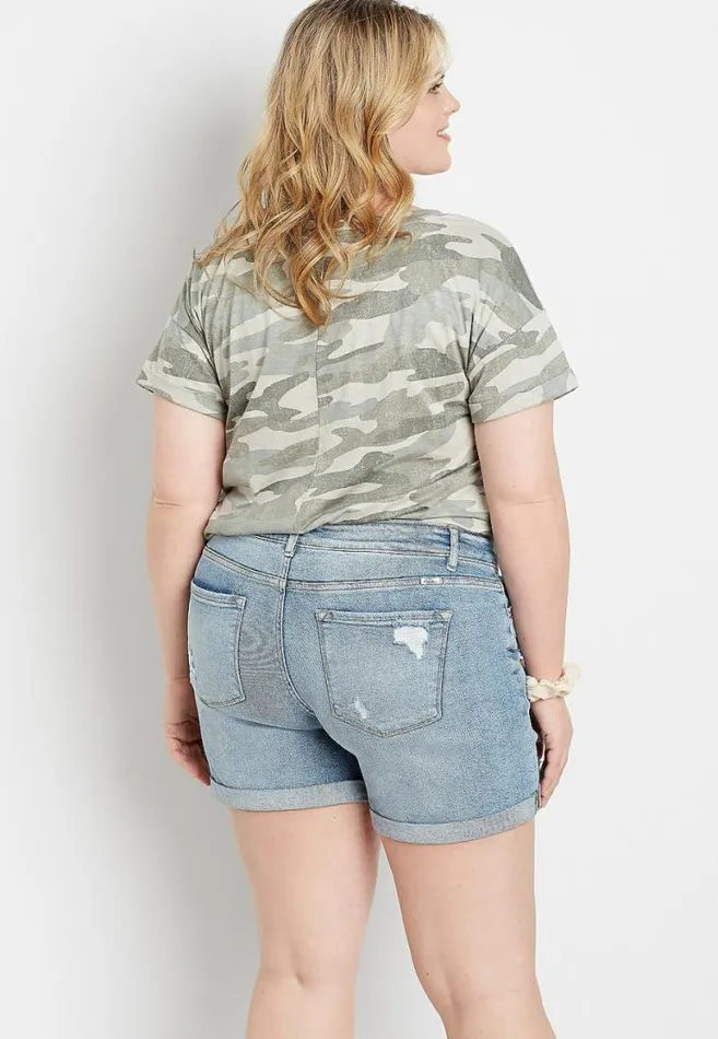Women Plus Size Kancan Medium Ripped Boyfriend 6In Short Maurices Plus Bottoms