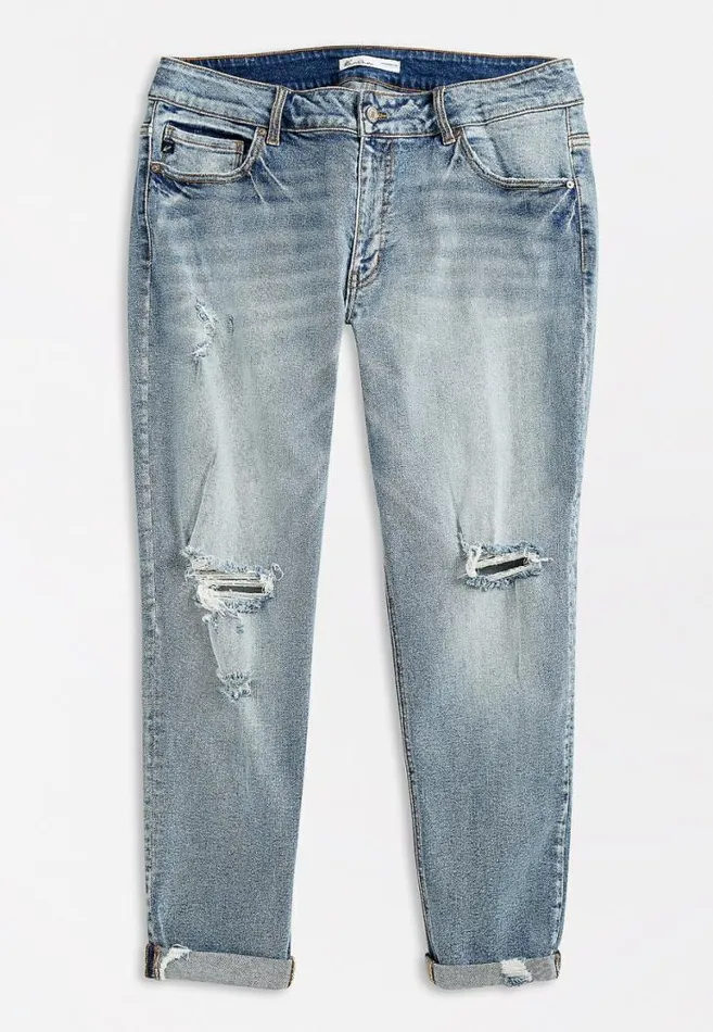 Women Plus Size Kancan Vintage Medium Tint Boyfriend Jean Maurices Plus Jeans