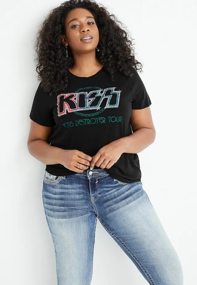 Women Plus Size Kiss Graphic Tee Maurices Plus Tops
