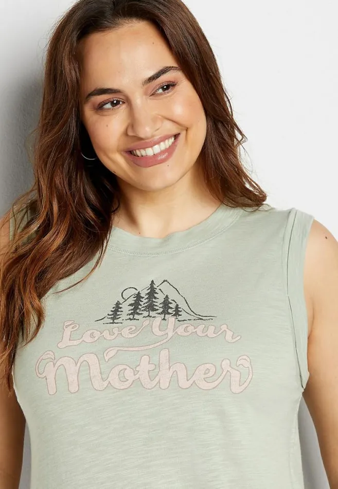Women Plus Size Light Green Love Your Mother Graphic Tank Top Maurices Plus Tops Women Plus Size Light Green Love Your Mother Graphic Tank Top Maurices Plus Tops