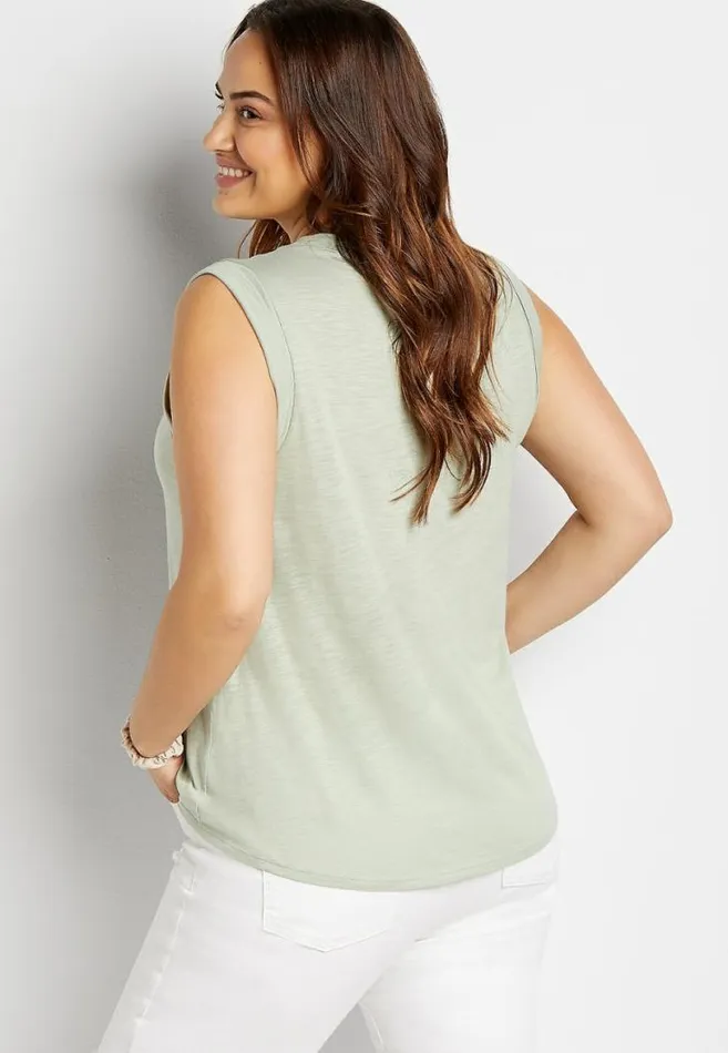 Women Plus Size Light Green Love Your Mother Graphic Tank Top Maurices Plus Tops