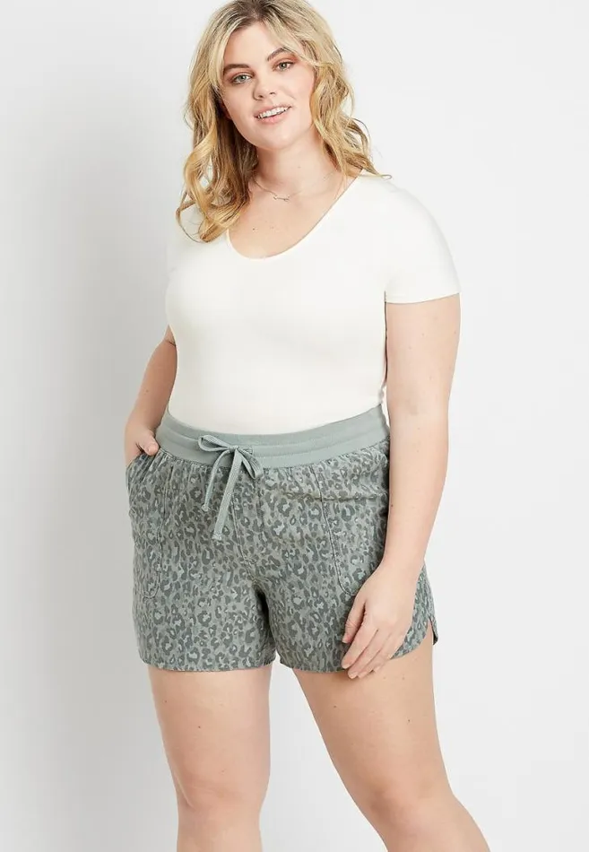 Women Plus Size Olive Weekender 5In Short Maurices Plus Bottoms
