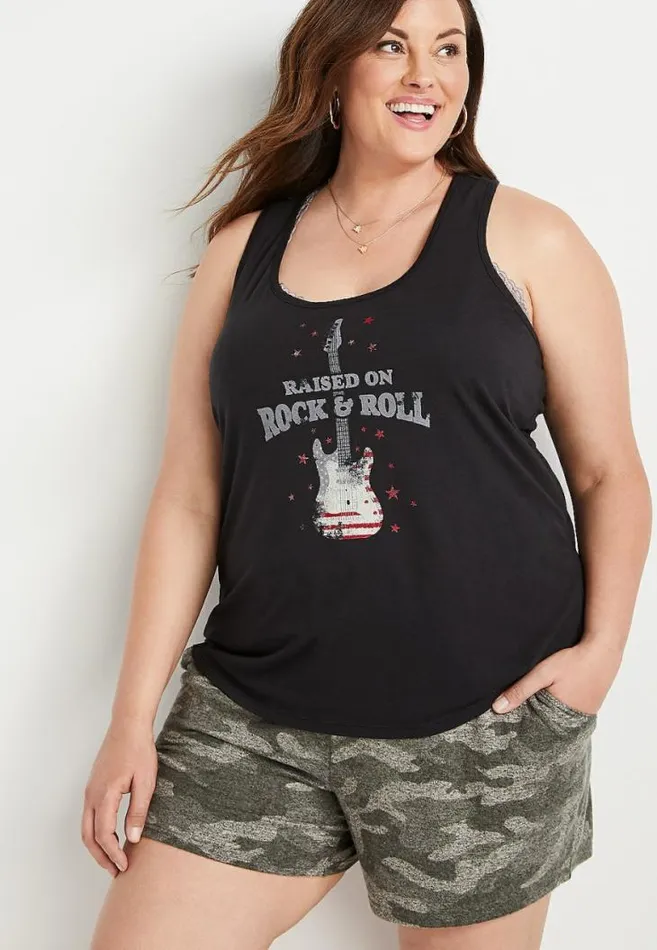 Women Plus Size Rock and Roll Graphic Tank Top Maurices Plus Tops