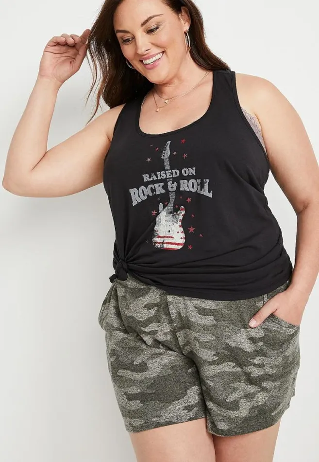 Women Plus Size Rock and Roll Graphic Tank Top Maurices Plus Tops