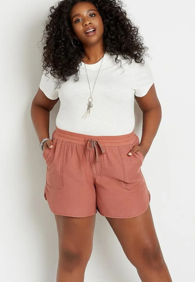 Women Plus Size Rust Weekender 5In Short Maurices Plus Bottoms