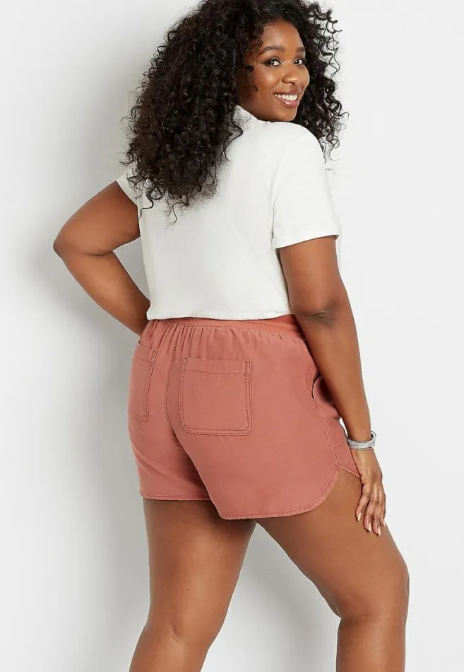 Women Plus Size Rust Weekender 5In Short Maurices Plus Bottoms