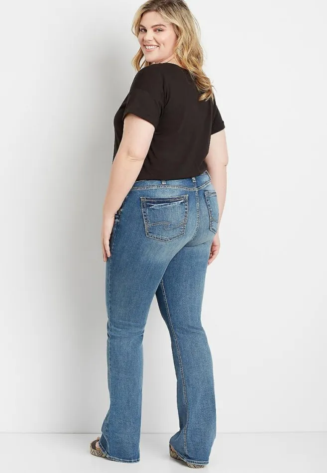 Women Plus Size Silver Jeans Co Suki Medium Wash Bootcut Jean Maurices Plus Jeans