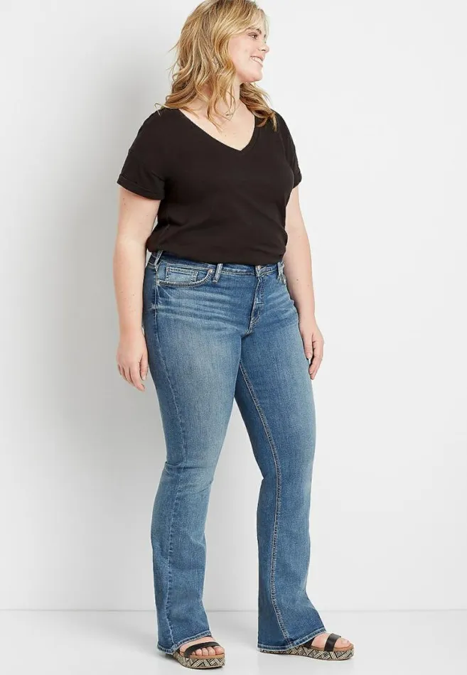 Women Plus Size Silver Jeans Co Suki Medium Wash Bootcut Jean Maurices Plus Jeans