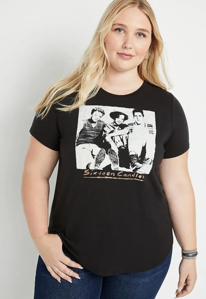 Women Plus Size Sixteen Candles Graphic Tee Maurices Plus Tops