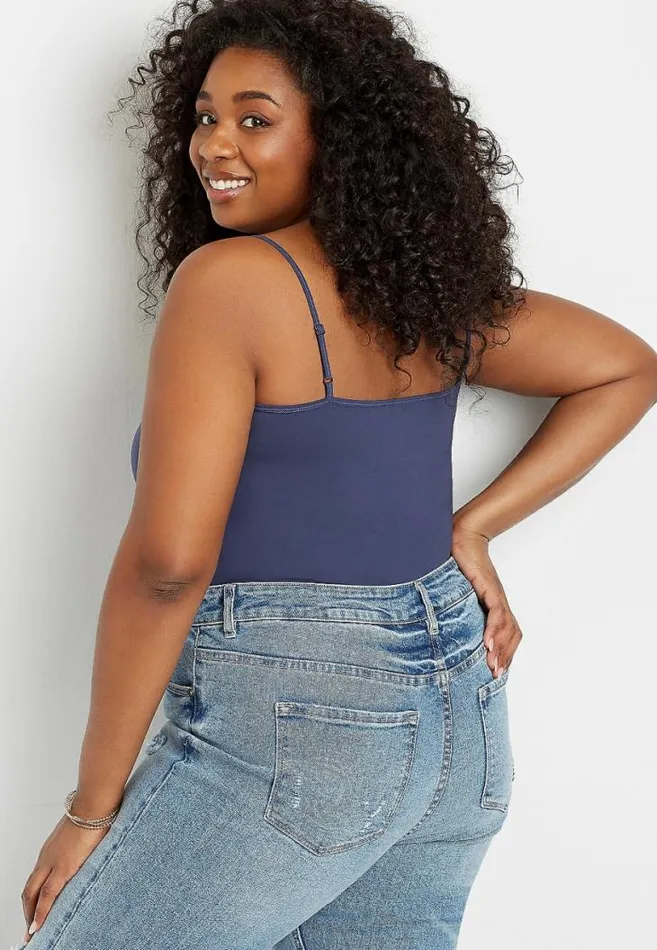 Women Plus Size Solid Basic V Neck Tuck In Tank Top Maurices Plus Tops