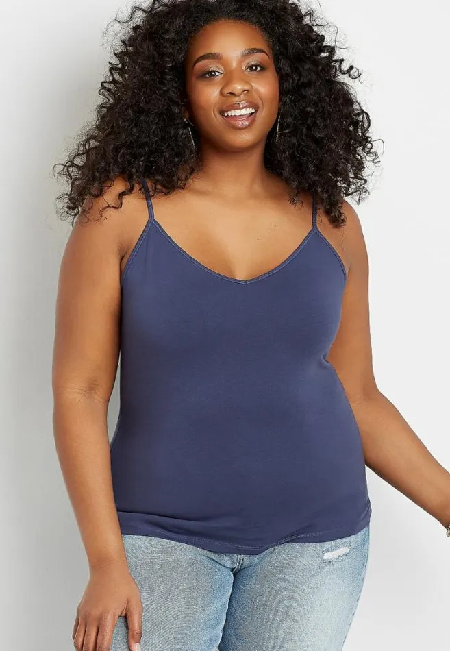 Women Plus Size Solid Basic V Neck Tuck In Tank Top Maurices Plus Tops