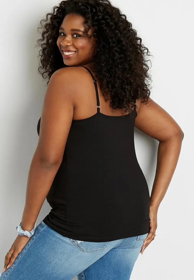 Women Plus Size Solid Strappy Neck Cami Maurices Plus Tops