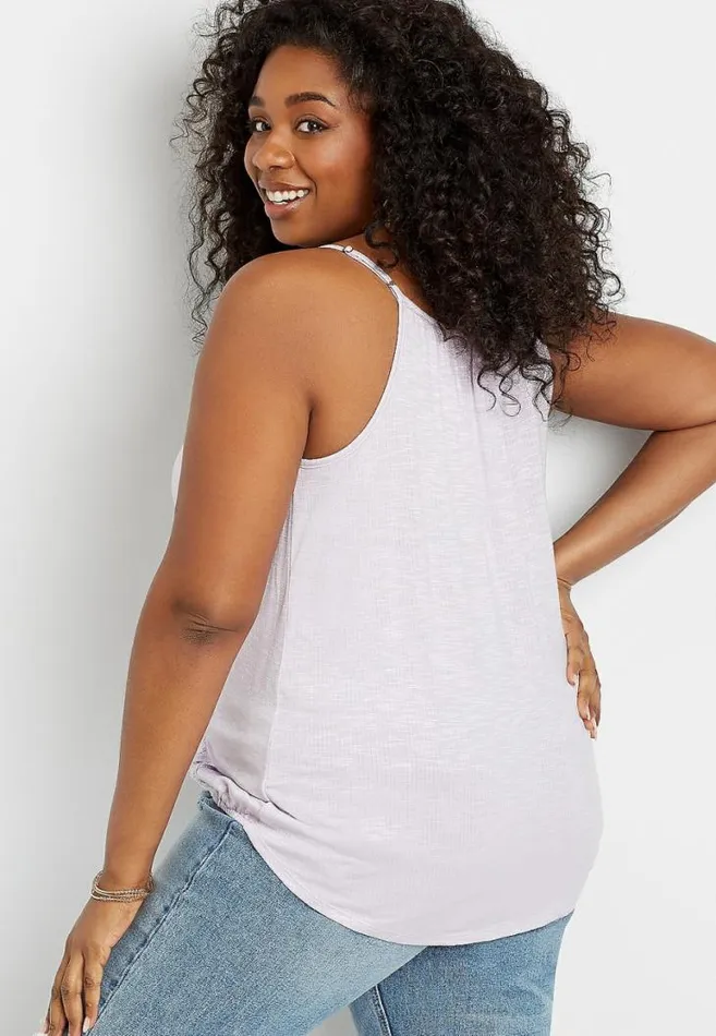 Women Plus Size Solid Wrap Knit Crochet Tank Top Maurices Plus Tops