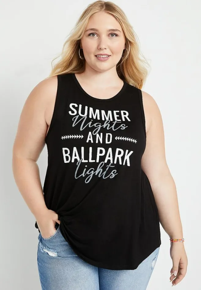 Women Plus Size Summer Nights Graphic Tank Top Maurices Plus Tops