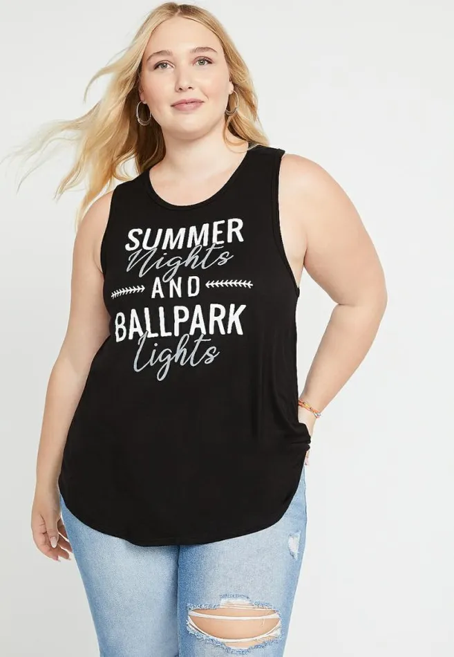 Women Plus Size Summer Nights Graphic Tank Top Maurices Plus Tops